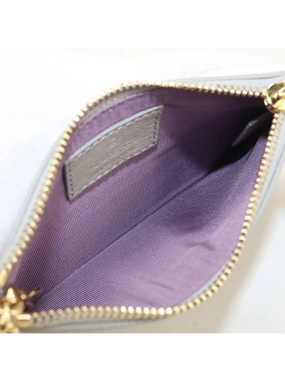 Gucci Zip Key Case Script Coin Purse Leather - Picture 3 of 6